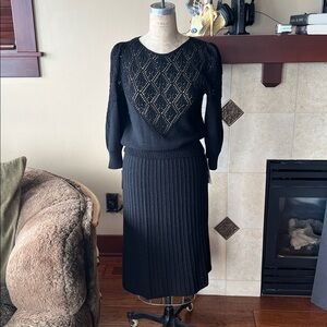 80s Nordstrom knit sweater & skirt set NWT